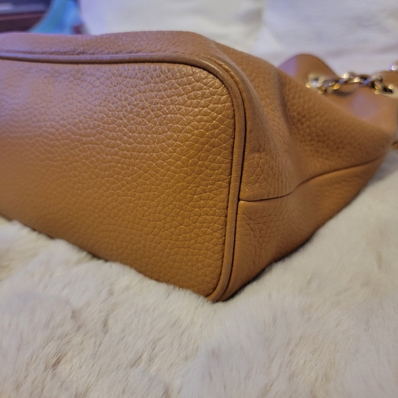Michael Kors Cognac Pebbled leather Frankie Bucket Bag - Picture 10 of 14